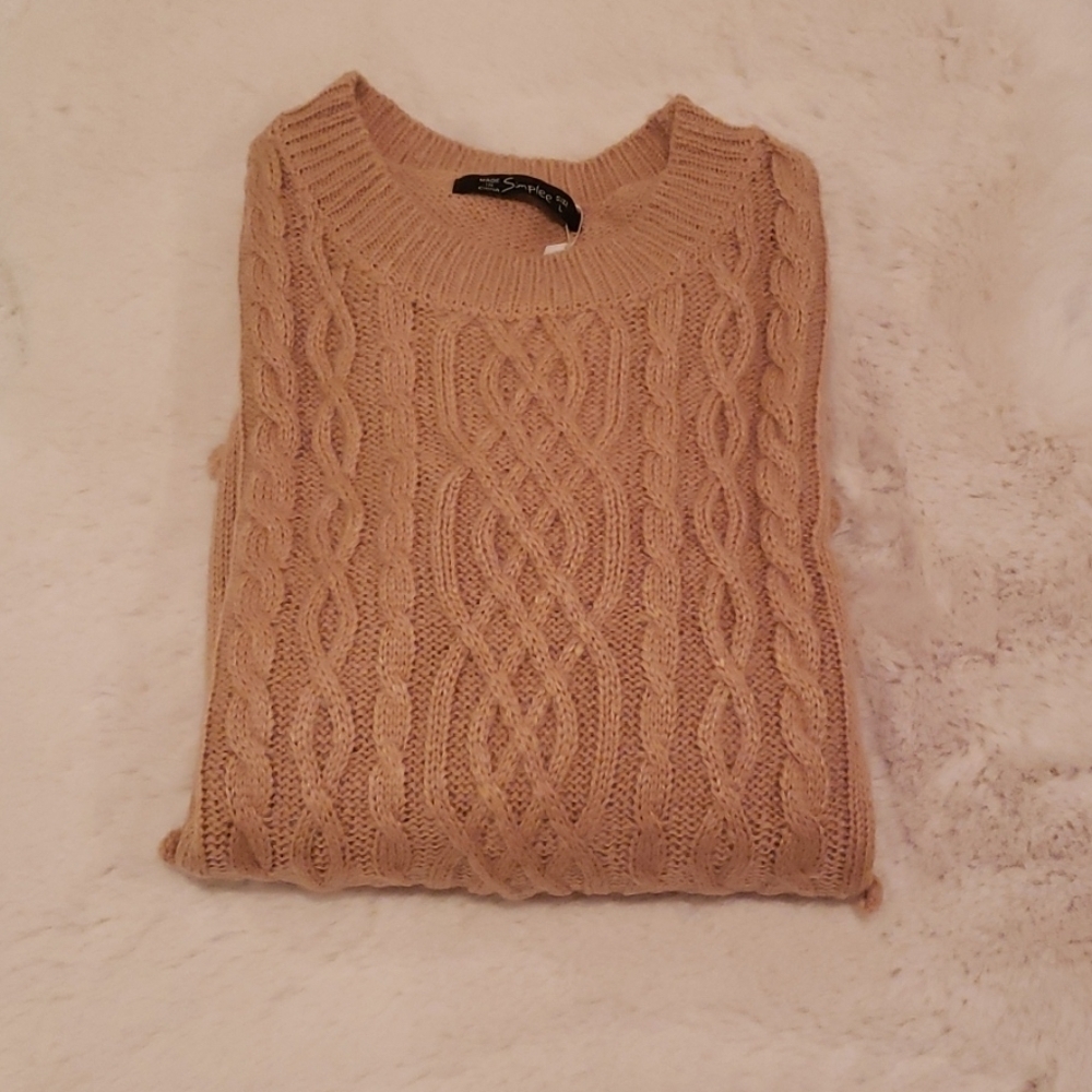 New Camel Pom Pom Pullover Sweater - Picture 5 of 6